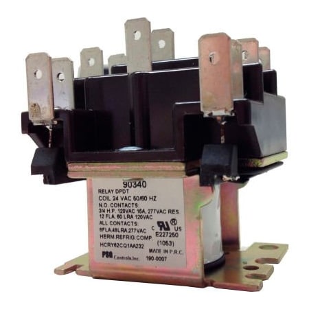 International Refrigeration Products PSG 90340 DPDT General Purpose Relay 50/60 Hz Double Pole Power-Power-Coil 24VAC 90340